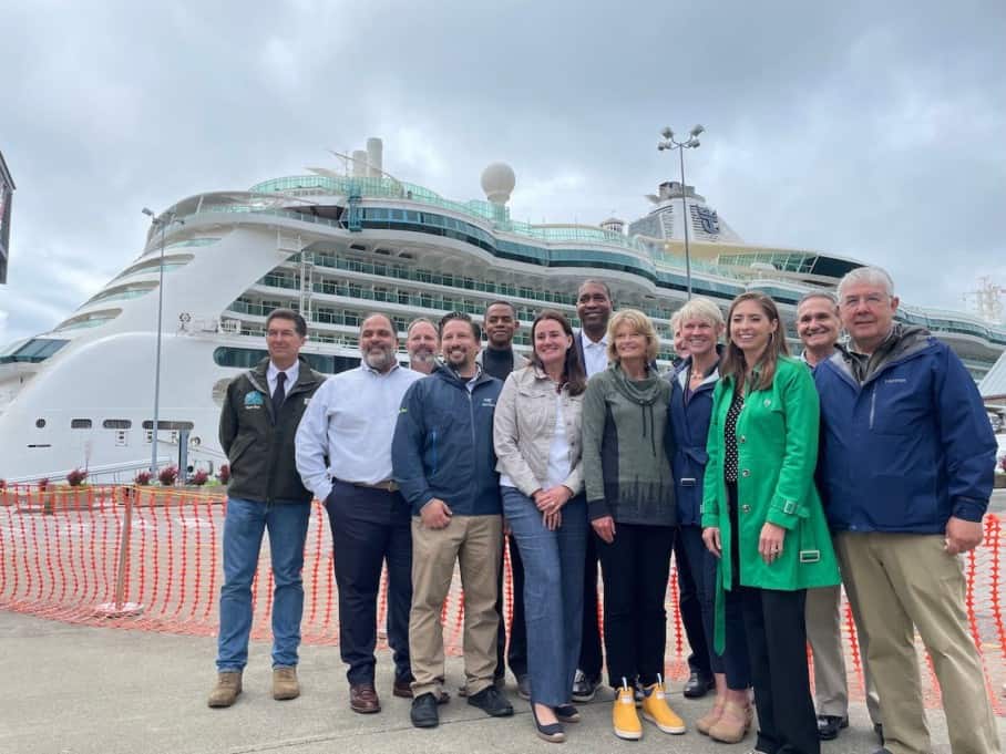 Senator Lisa Murkowski welcomes first ship to Alaska in 2021, Serenade of the Seas in Ketchikan 