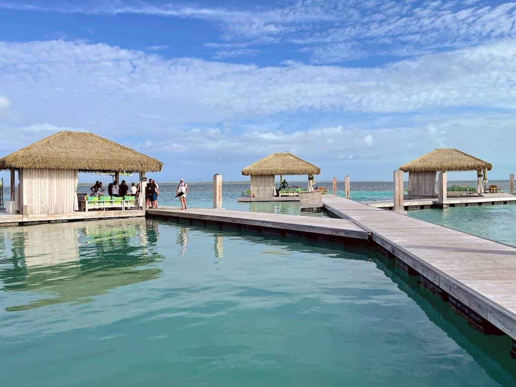 Coco Beach Club overwater cabanas.