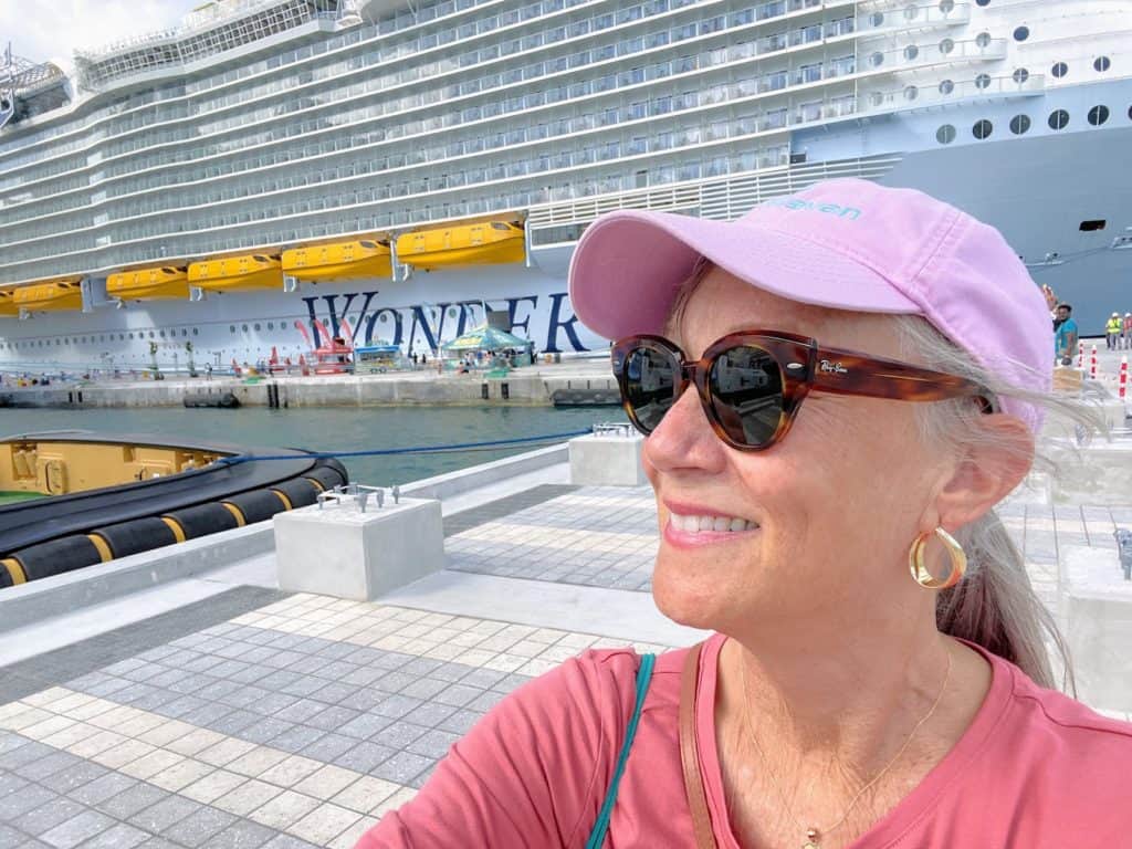 Sherry on her first cruise during Covid.