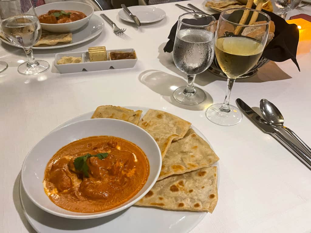 Indian food for dinner on Azamara Journey