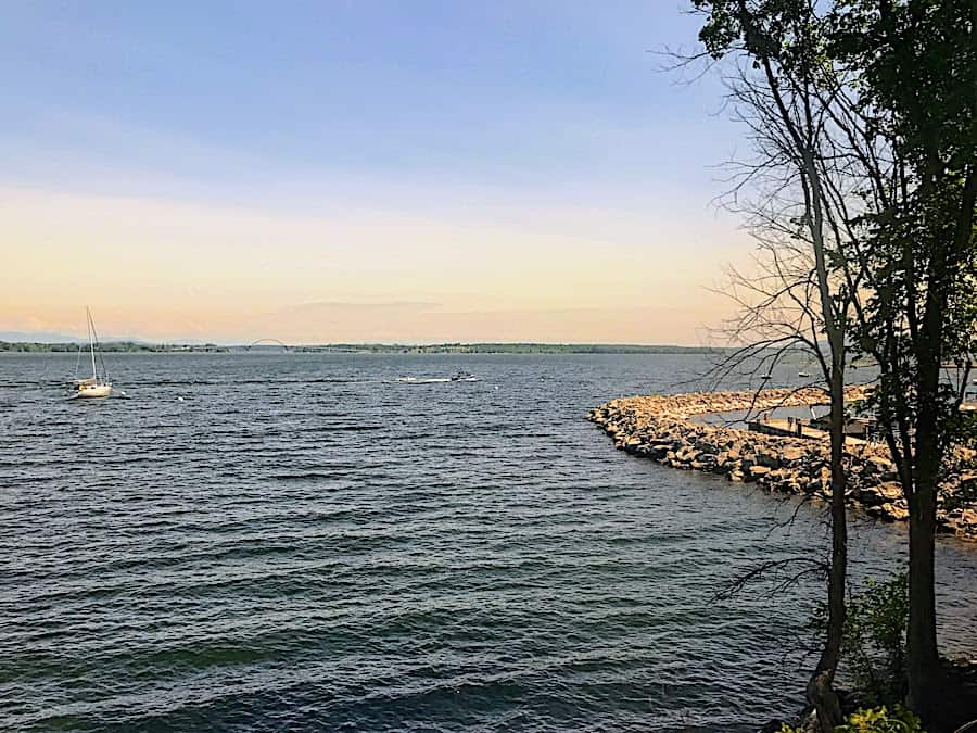 Hudson Bay shoreline seen from Amtrak train