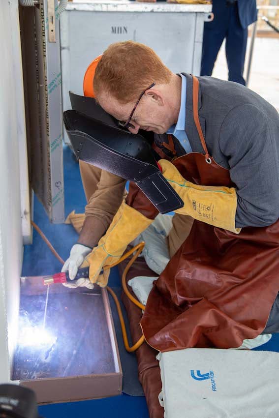 Traditional Coin Welding aboard Norwegian Viva.