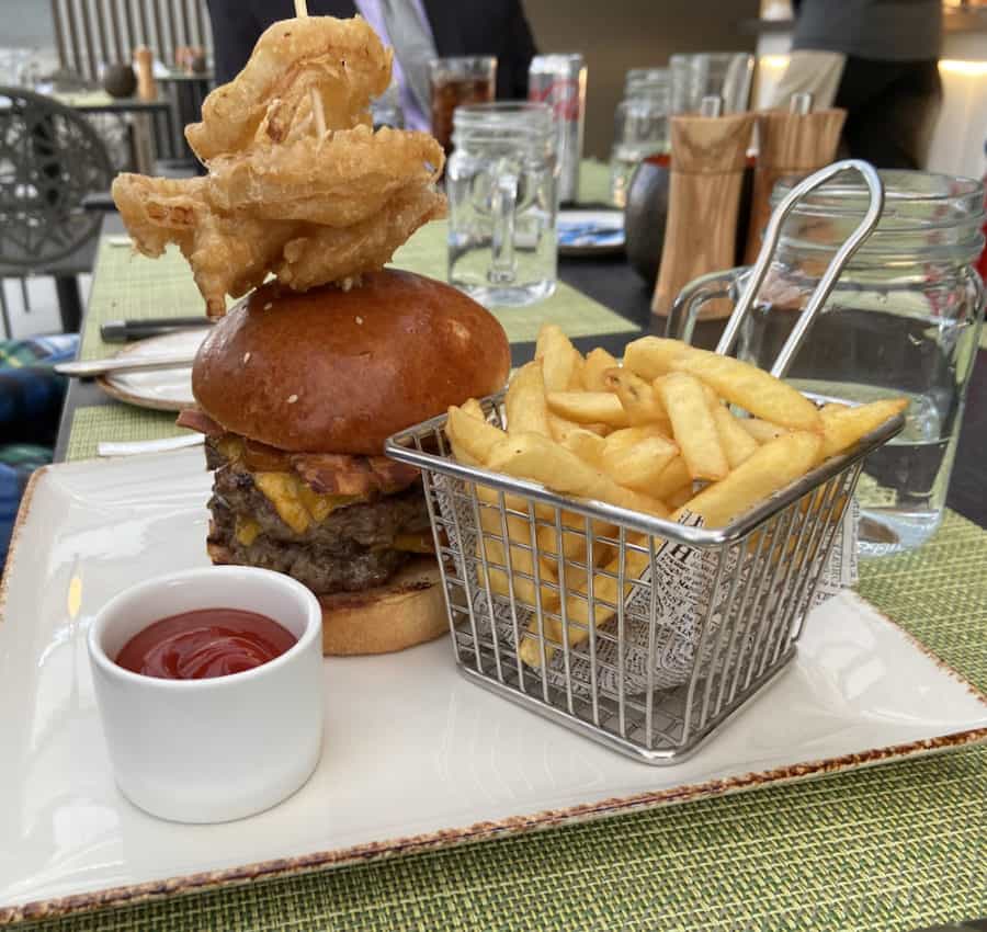 Celebrity Beyond Rooftop Garden Grill Hamburger and Fries