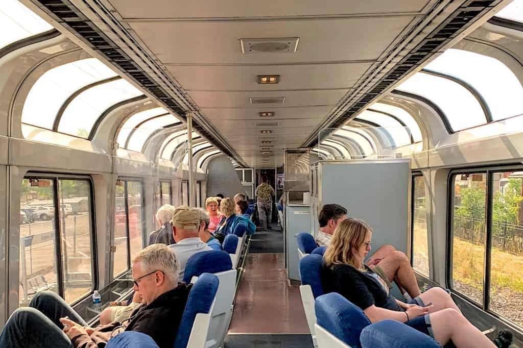 Inside Amtrak Train Observation Car