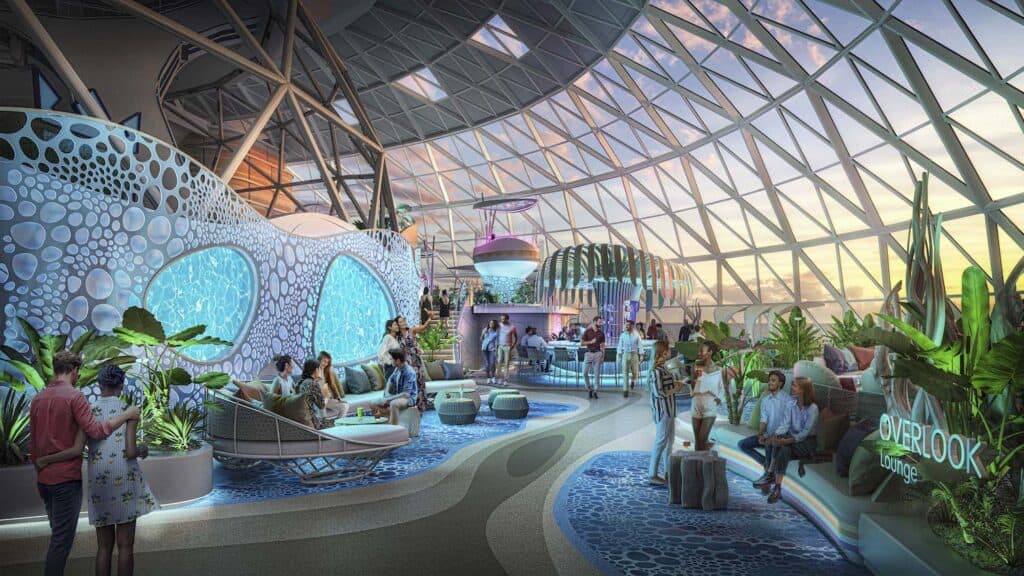 Icon of the Seas Overlook Lounge Rendering