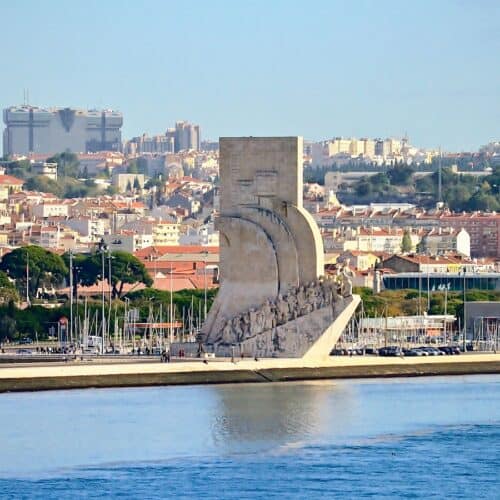 Lisbon monument for past mariners, at harbor entrance.