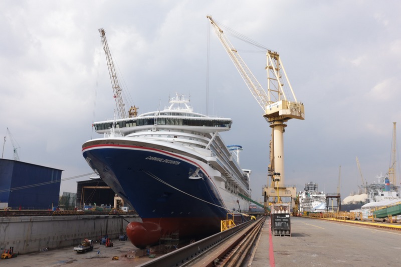 Carnival Cruise Line Reveals Fresh Paint Design on Carnival Encounter During Drydock Transformation