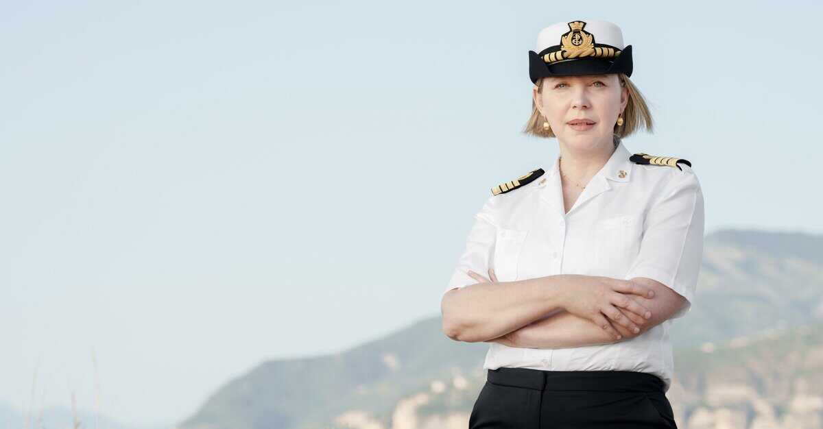 Captain Serena Melani, the first Italian female cruise ship captain, aboard an Explora Journeys ship