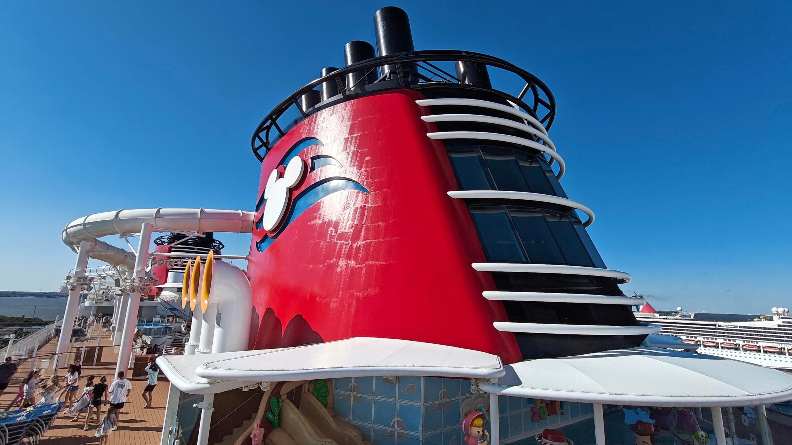 The famous Disney Cruise Line funnel on Disney Wish is heading for Southampton in summer 2027