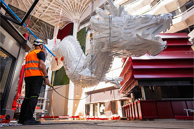 MSC Installs Dragon Sculpture Aboard World Asia