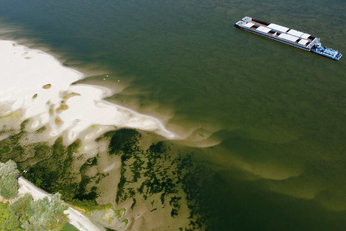 Low water levels affecting river traffic on the Danube in Serbia